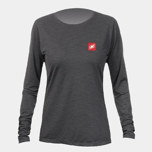 Women's Anetik LS Breeze Tech Shirt - Charcoal Heather - Custom Dealer Logo