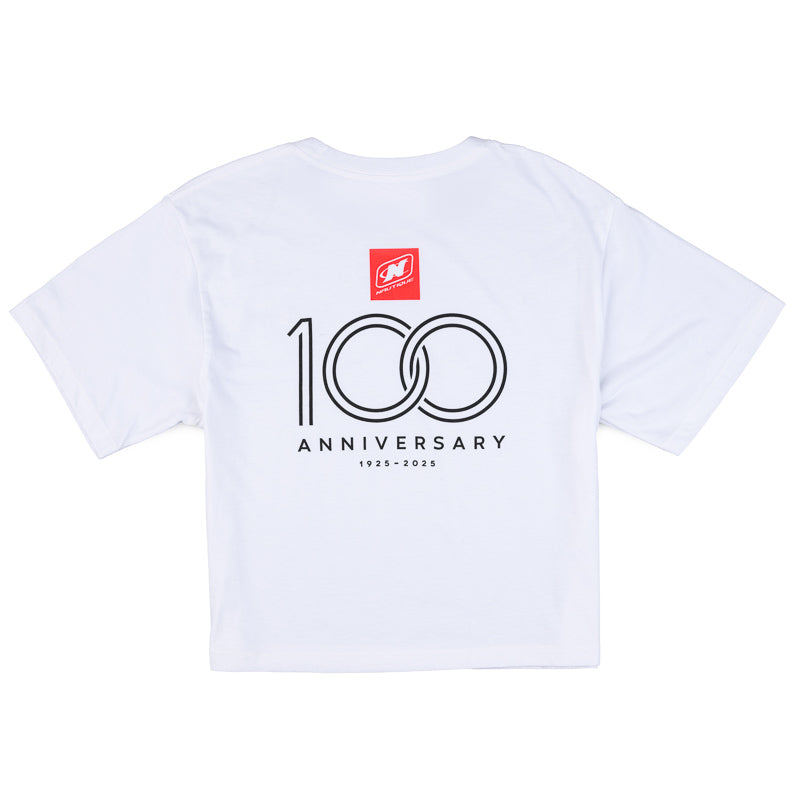 Women's 100th Anniversary Boxy Crop Tee - White