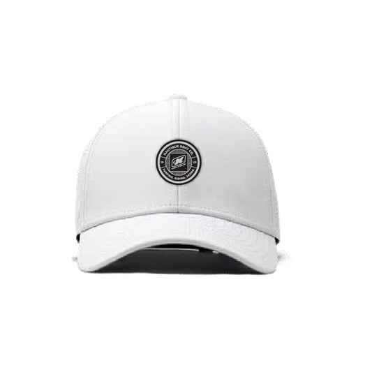 Melin A-Game Cap - White (Black Circle Patch) - Pack of 5 Caps