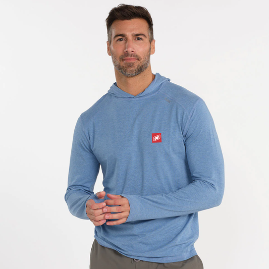 Men's TASC Carrollton Lightweight Hoodie - Chambray Heather - PVC Patch