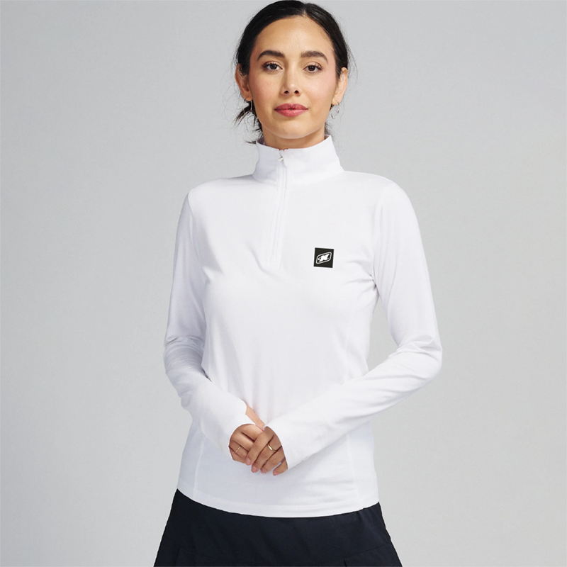 Women's TASC Recess 1/4 Zip Pullover - White - PVC Patch