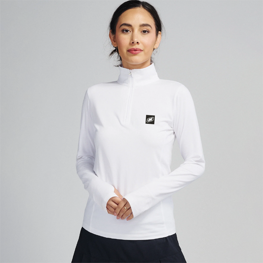 Women's TASC Recess 1/4 Zip Pullover - White - PVC Patch