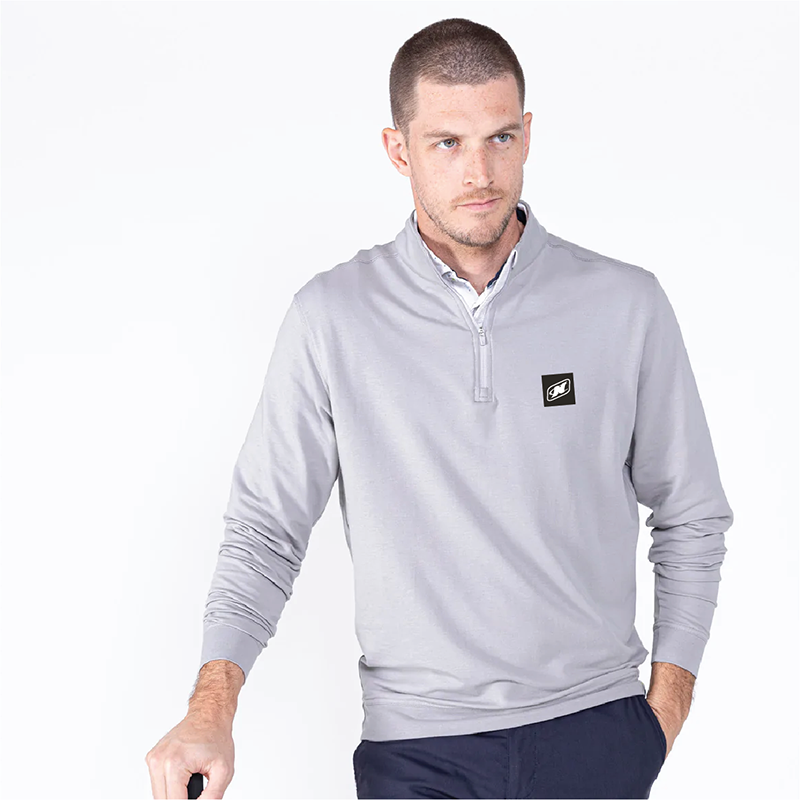 Men's TASC Cloud French Terry 1/4 Zip - Alloy Grey - PVC Patch