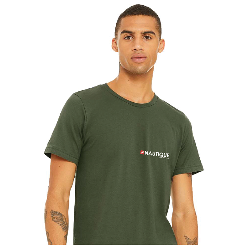 Men's Canvas Soft Cotton SS Tee - Military Green - Screen Print