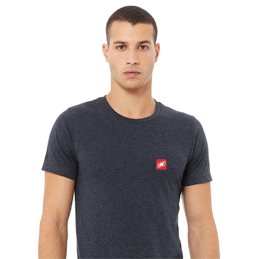 Men's Canvas Blended SS Tee - Heather Navy - PVC Patch