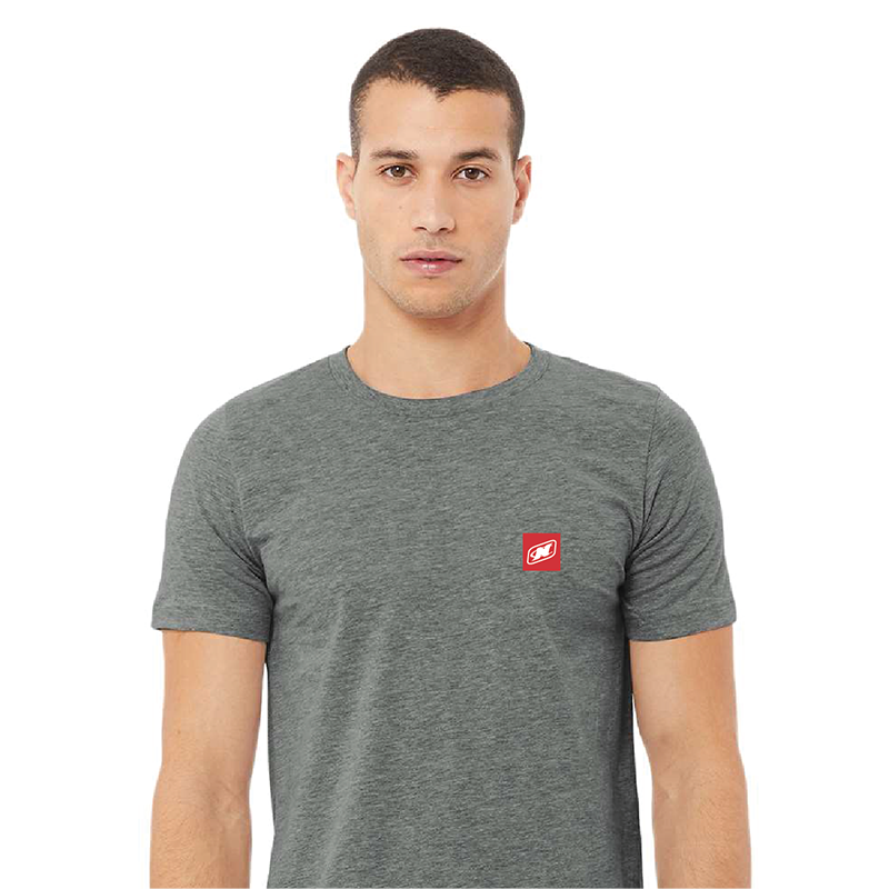 Men's Canvas Blended SS Tee - Deep Heather Grey - PVC Patch